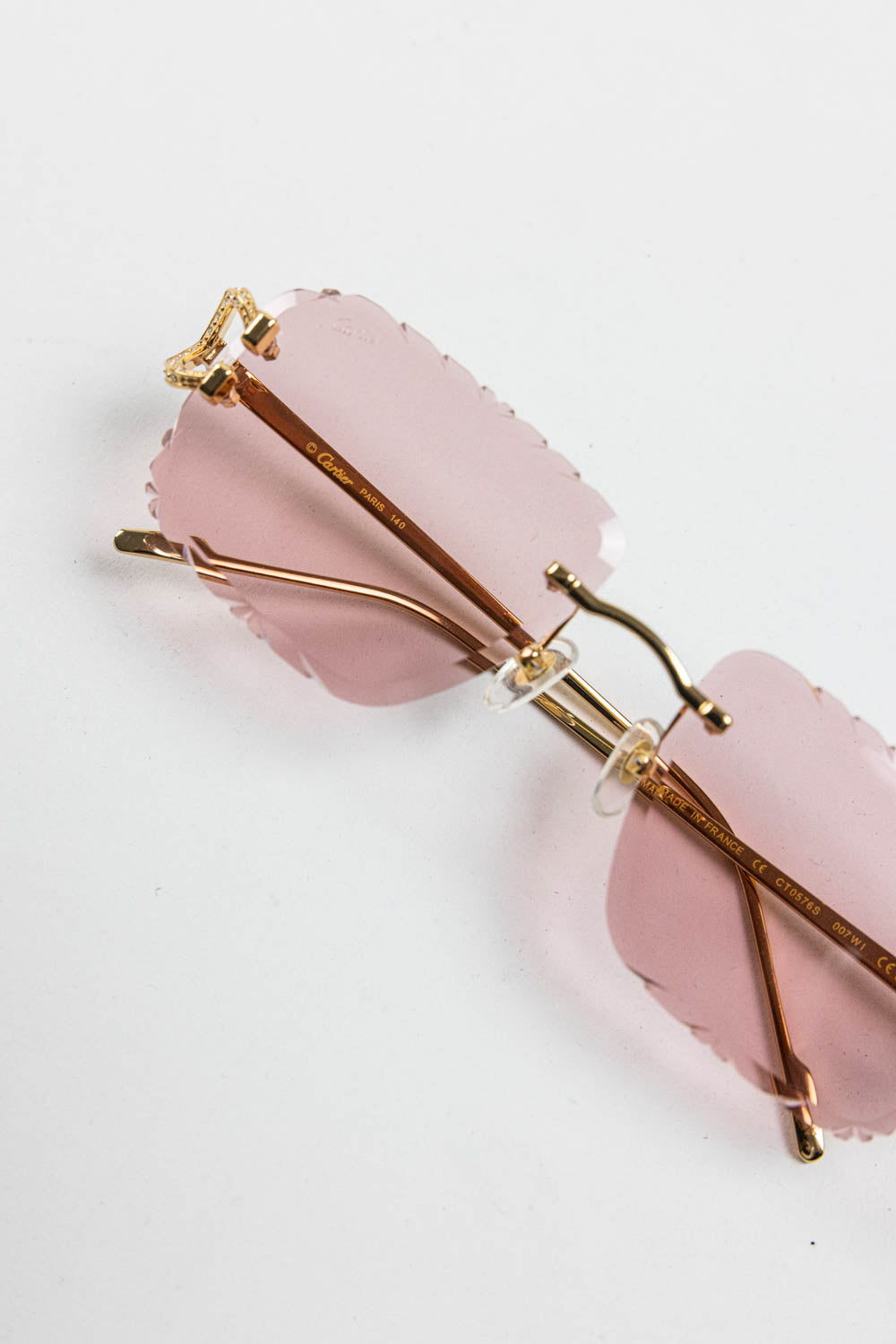 SIGNATURE C DE CARTIER SUNGLASSES / Pink-Gold