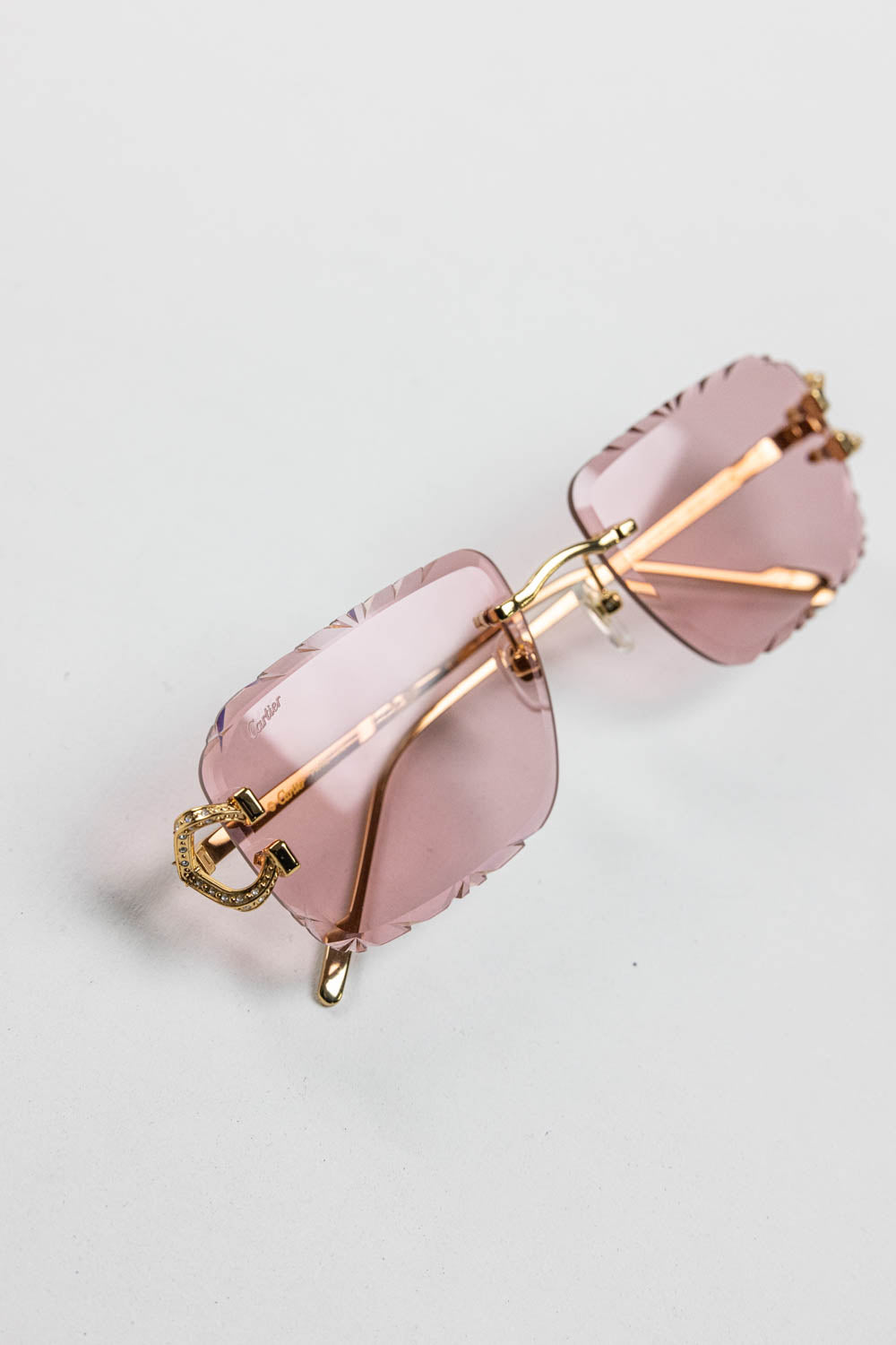 SIGNATURE C DE CARTIER SUNGLASSES / Pink-Gold