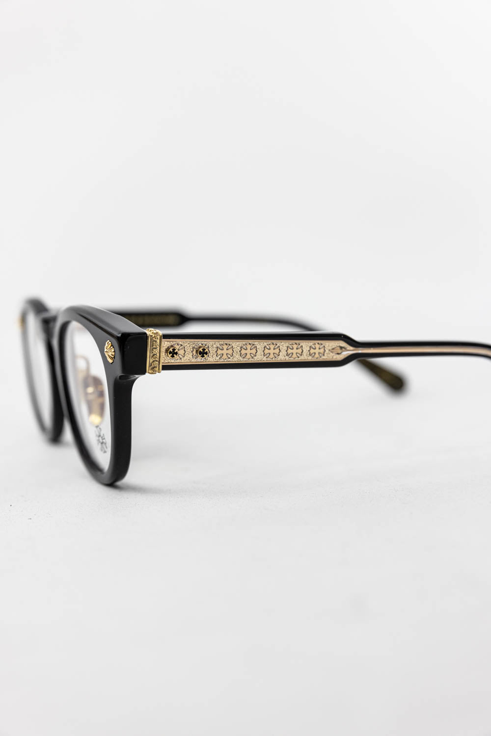 Chrome Hearts Glasses Cross Dagger Gold Black