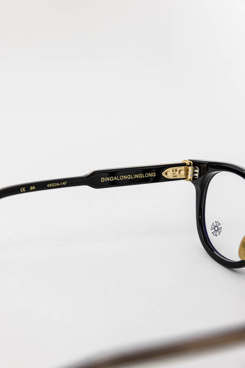 Chrome Hearts Glasses Cross Dagger Gold Black