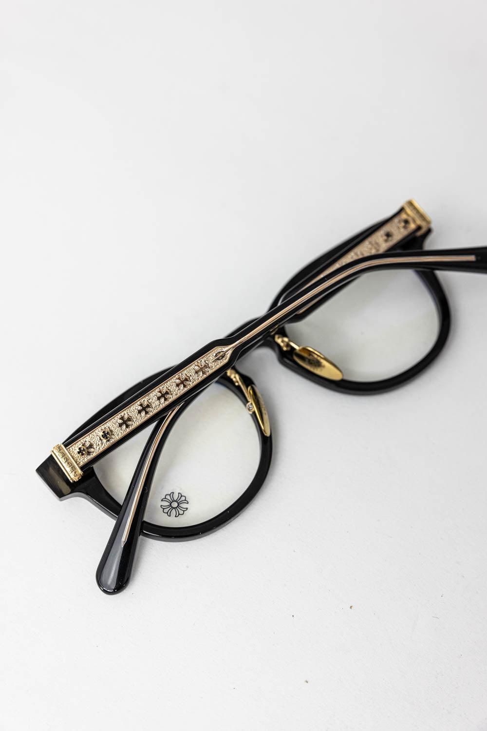 Chrome Hearts Glasses Cross Dagger Gold Black
