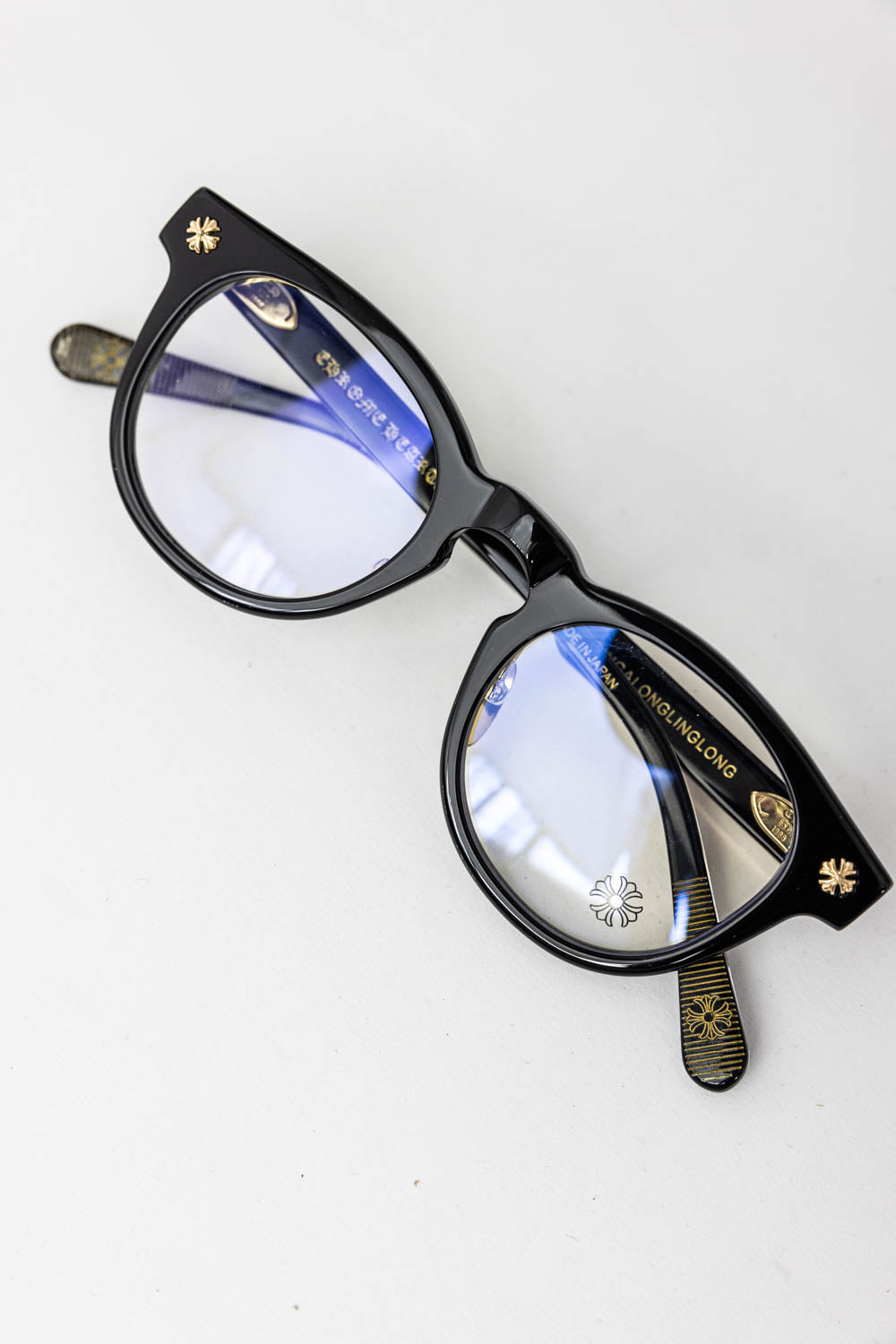 Chrome Hearts Glasses Cross Dagger Gold Black