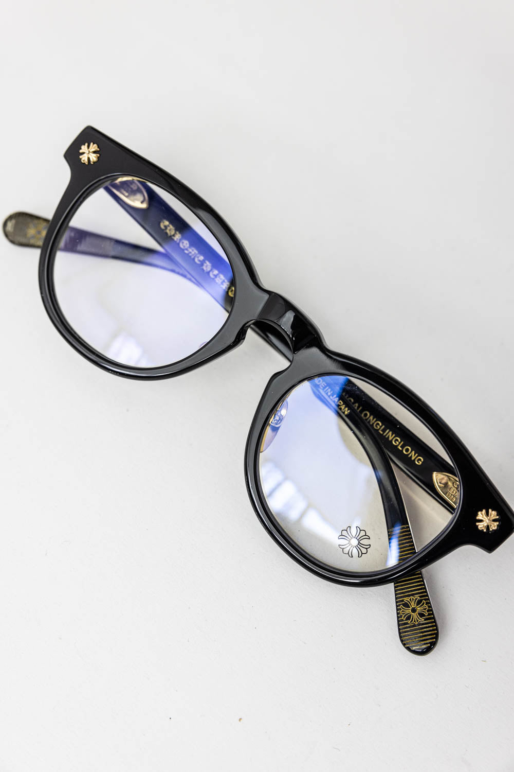 Chrome Hearts Glasses Cross Dagger Gold Black