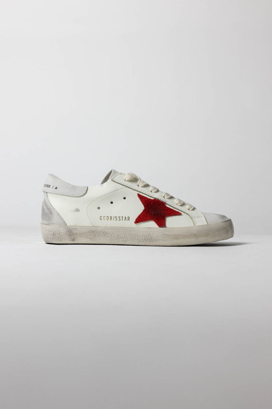 GOLDEN GOOSE Superstar distressed leather and suede sneakers