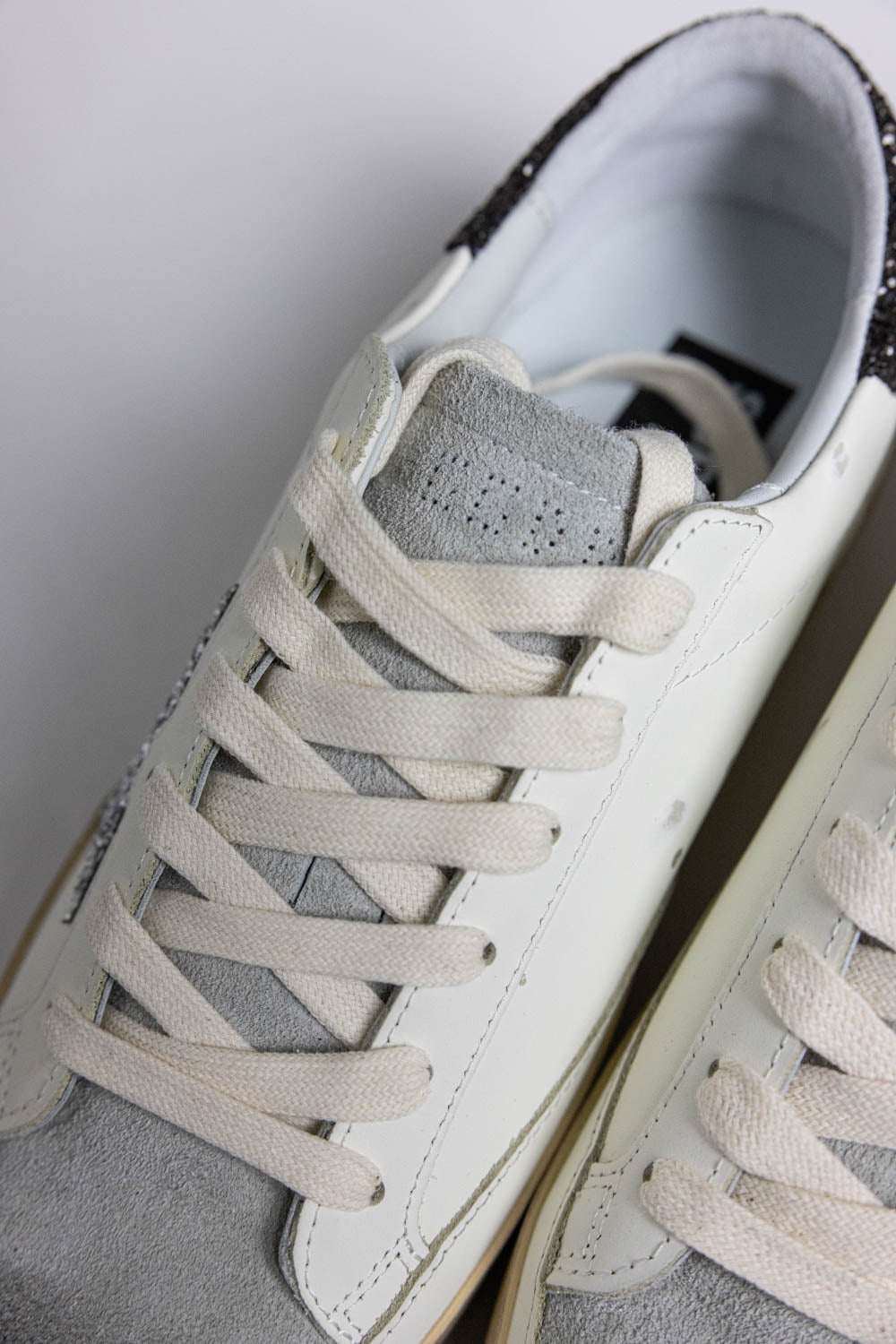 GOLDEN GOOSE Super-Star with silver star and brown glitter heel tab