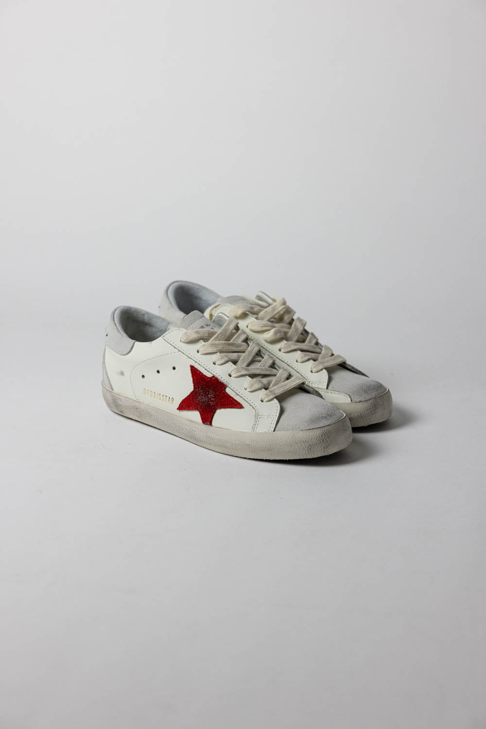 GOLDEN GOOSE Superstar distressed leather and suede sneakers