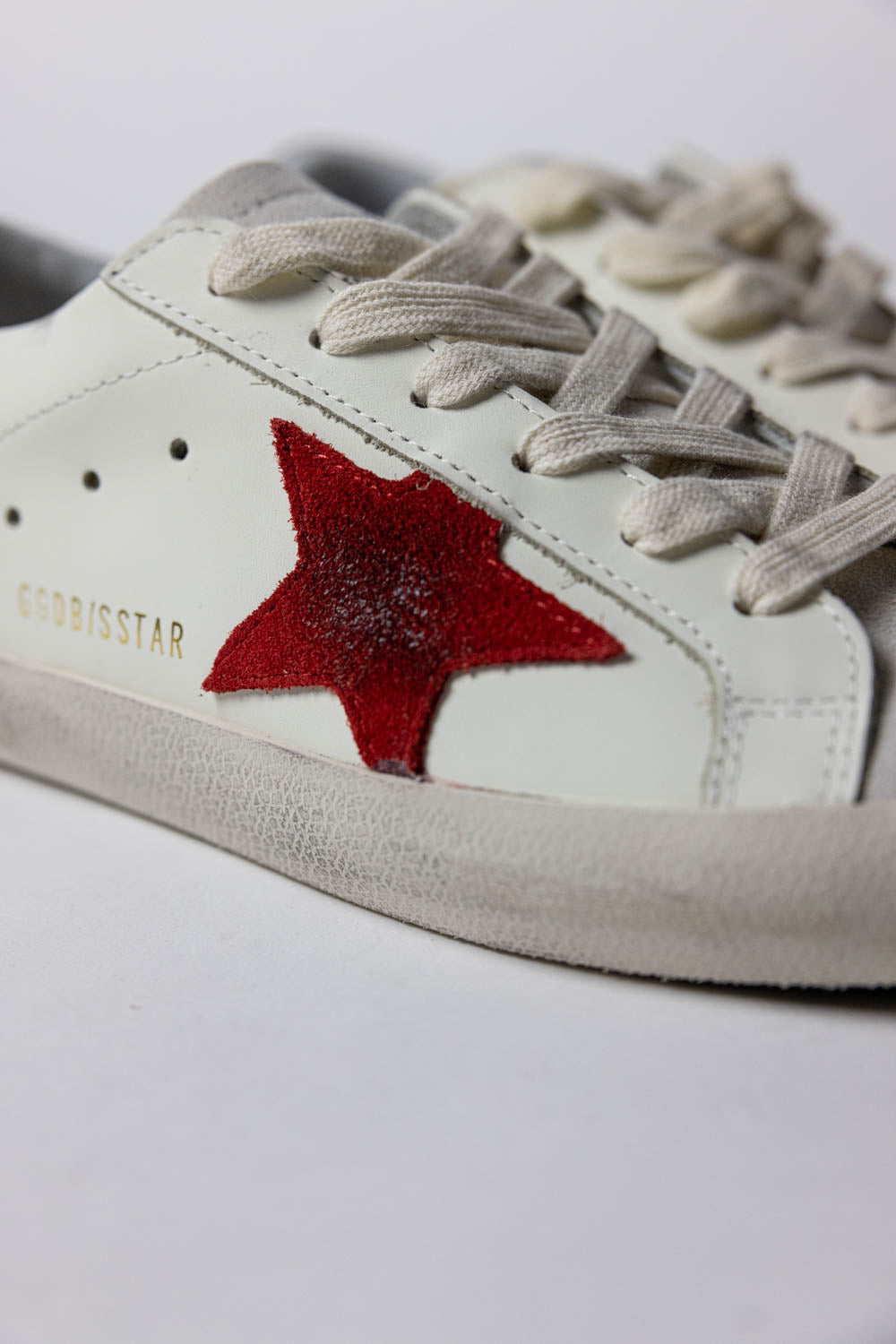 GOLDEN GOOSE Superstar distressed leather and suede sneakers