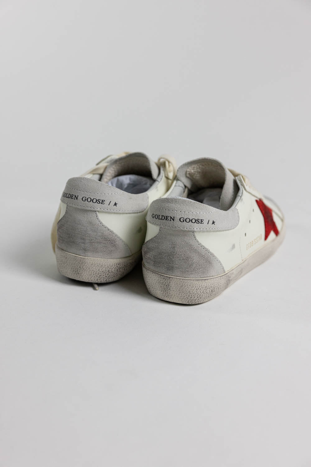 GOLDEN GOOSE Superstar distressed leather and suede sneakers