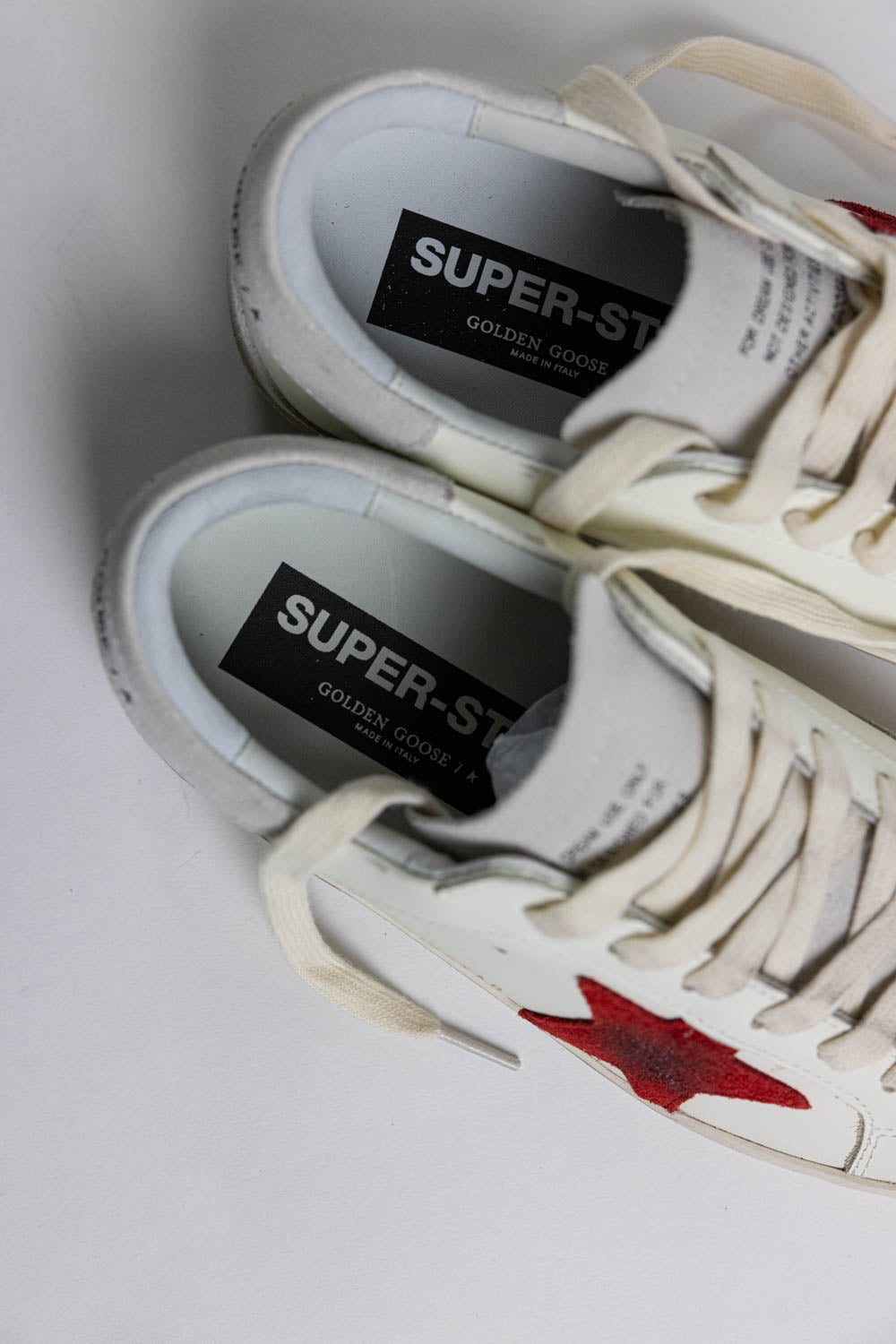 GOLDEN GOOSE Superstar distressed leather and suede sneakers