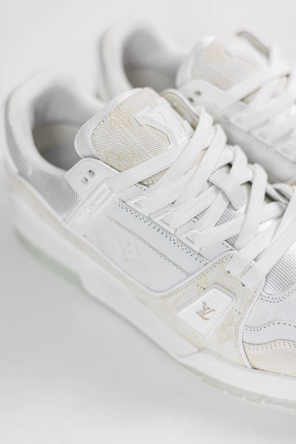 Louis Vuitton LV Trainer Beige Monogram Demin