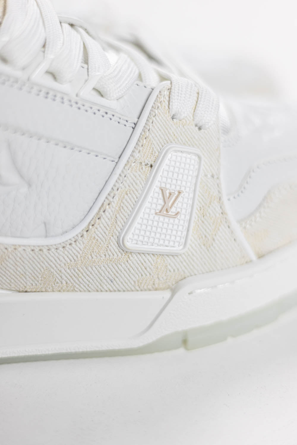 Louis Vuitton LV Trainer Beige Monogram Demin