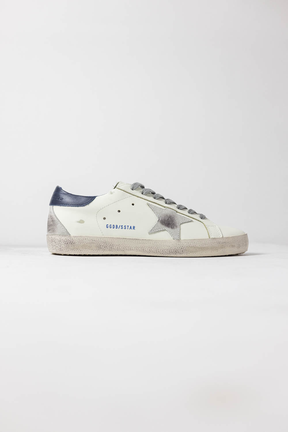 Golden Goose Super-Star with suede star and blue heel tab