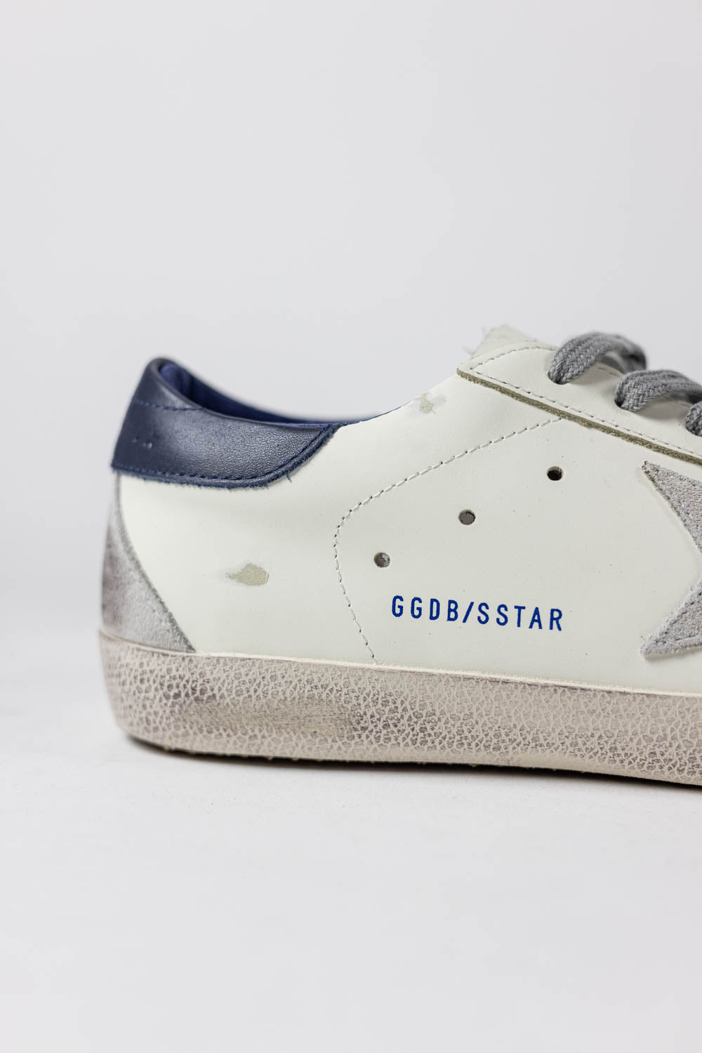Golden Goose Super-Star with suede star and blue heel tab