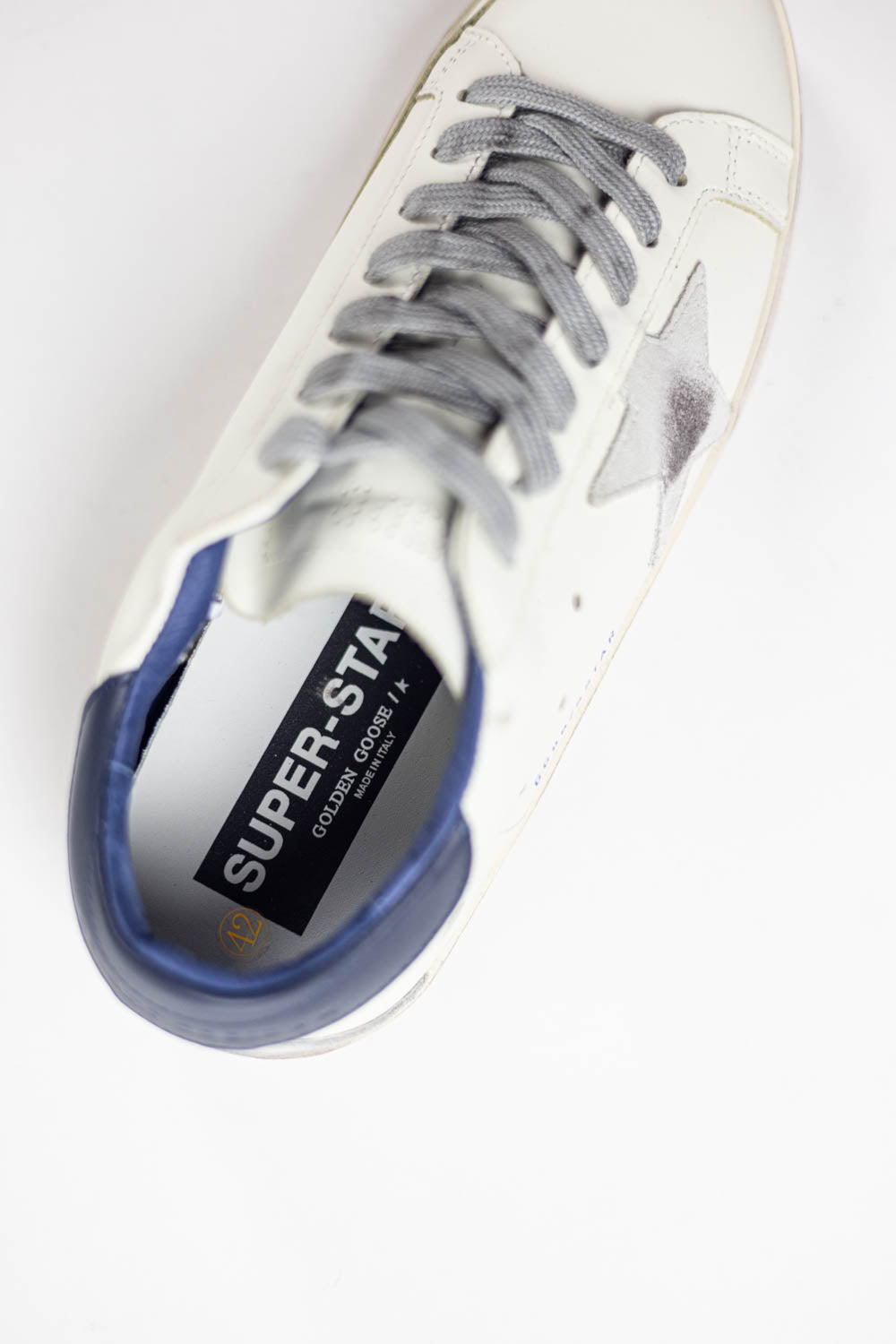 Golden Goose Super-Star with suede star and blue heel tab