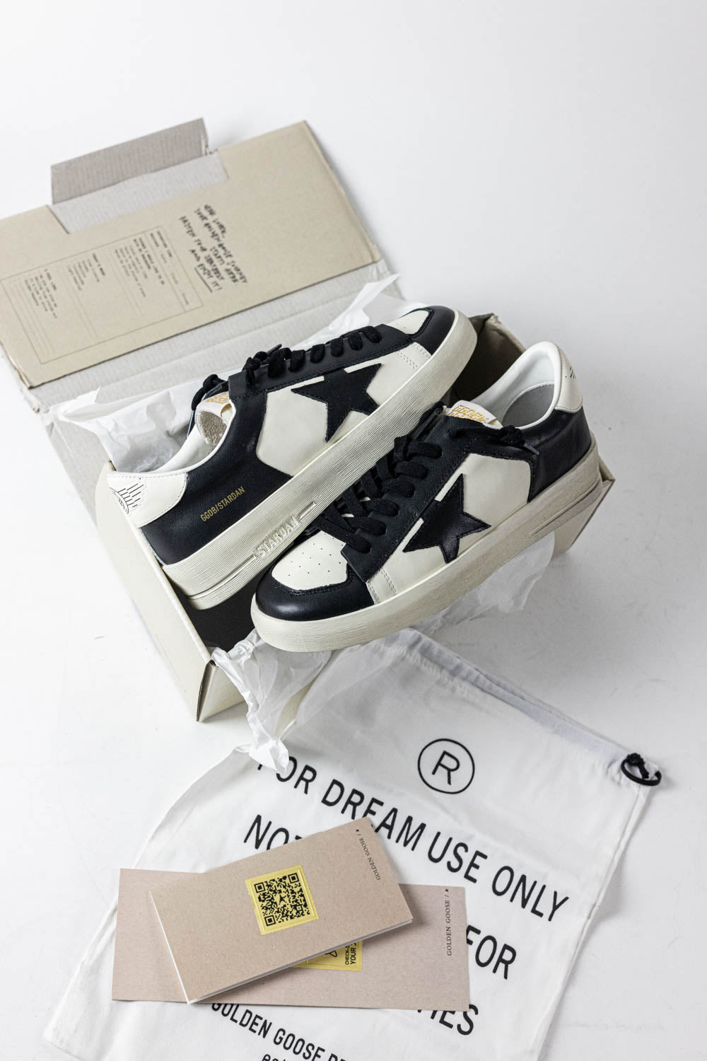 Golden Goose Stardan for men in white and black leather