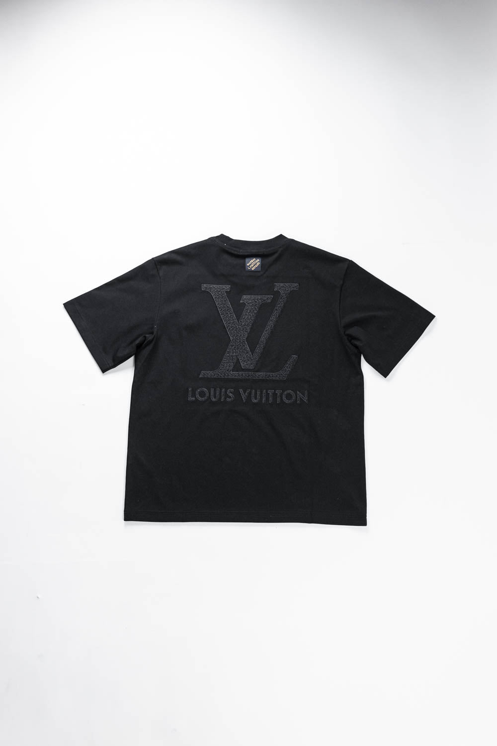 Louis Vuitton LV Logo Embroidered T-Shirt Black
