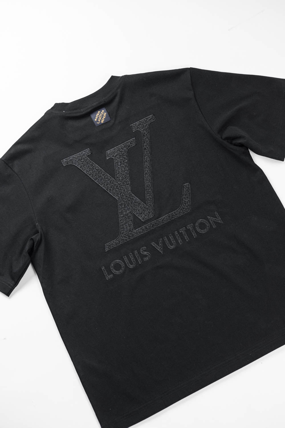 Louis Vuitton LV Logo Embroidered T-Shirt Black