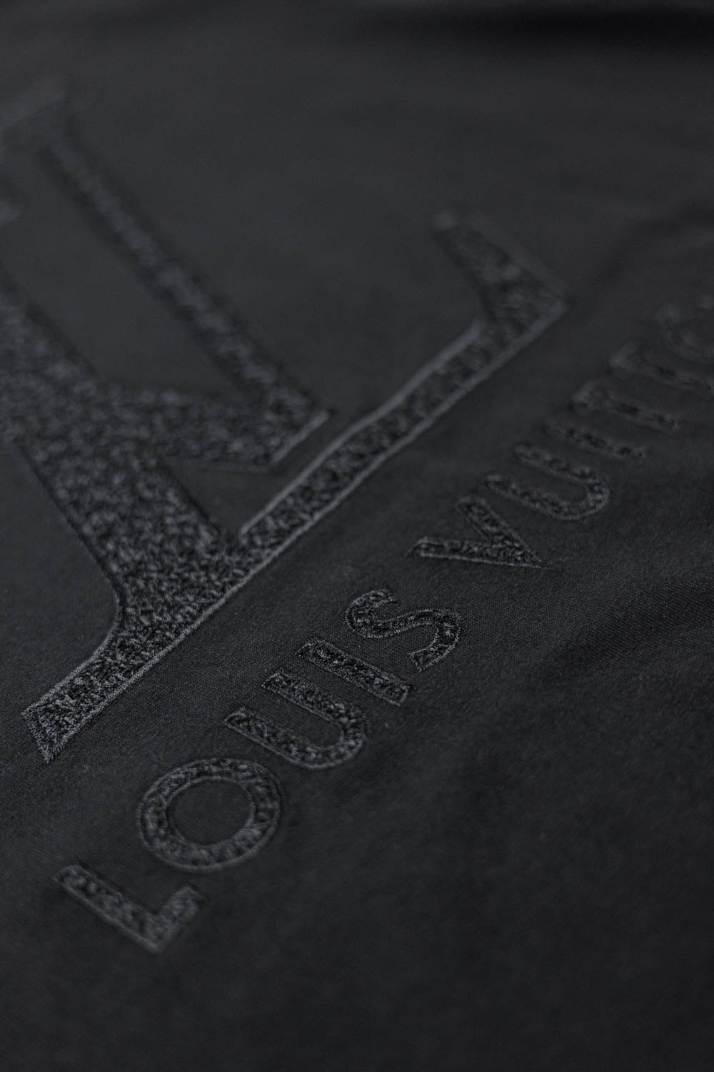 Louis Vuitton LV Logo Embroidered T-Shirt Black