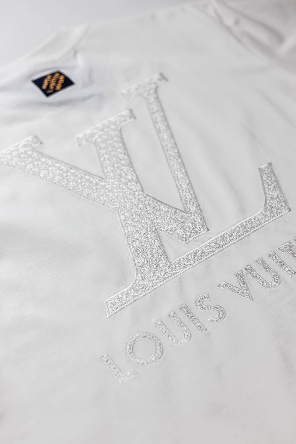 Louis Vuitton LV Logo Embroidered T-Shirt White