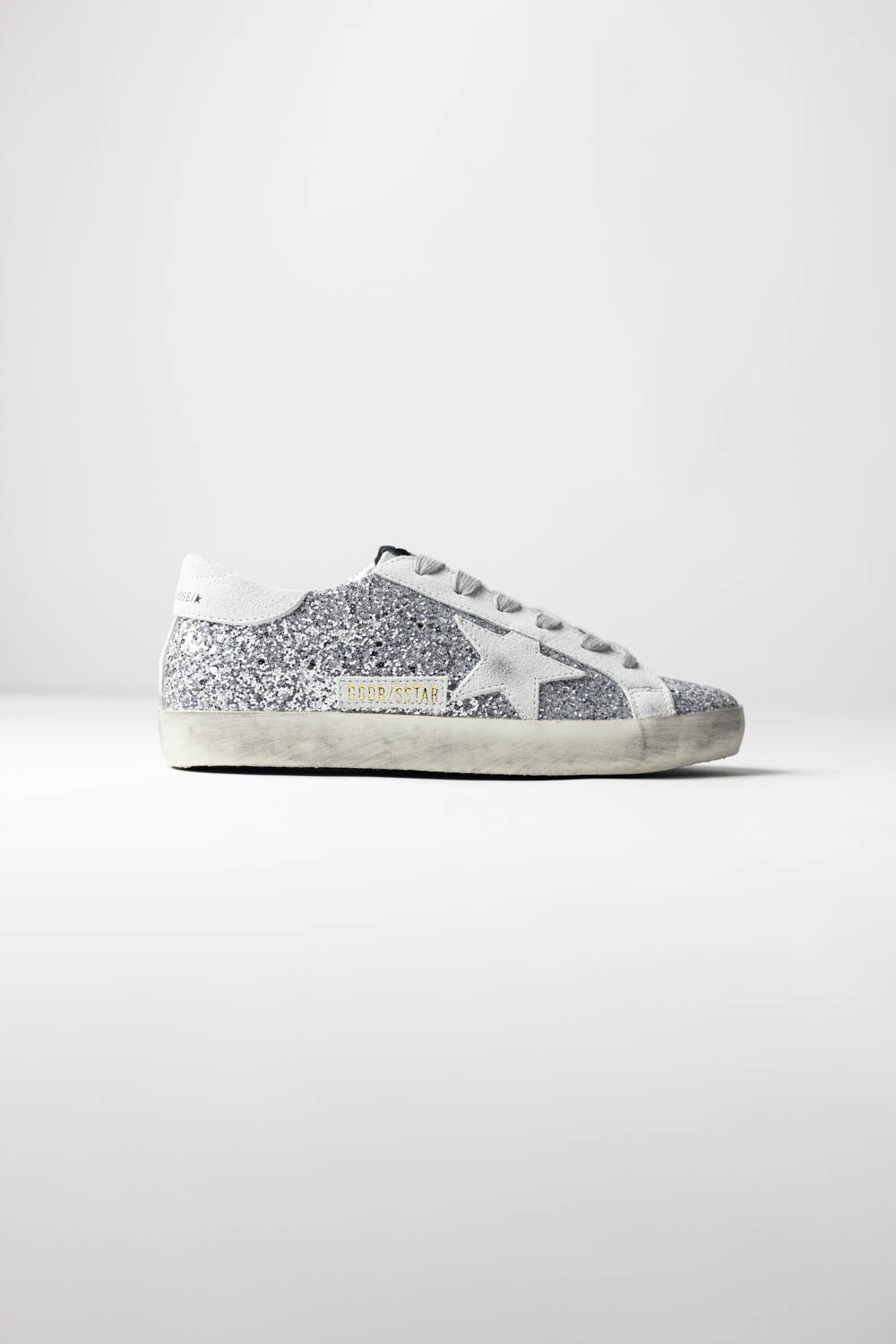 Golden Goose Super-Star Glitter Sneakers Silver