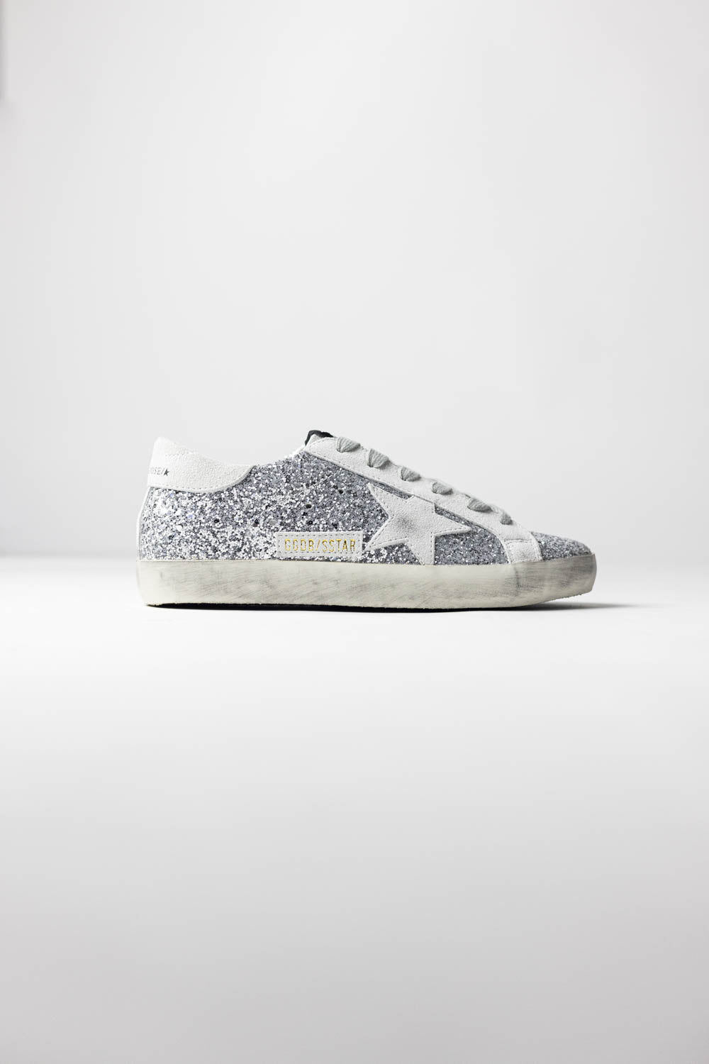 Golden Goose Super-Star Glitter Sneakers Silver