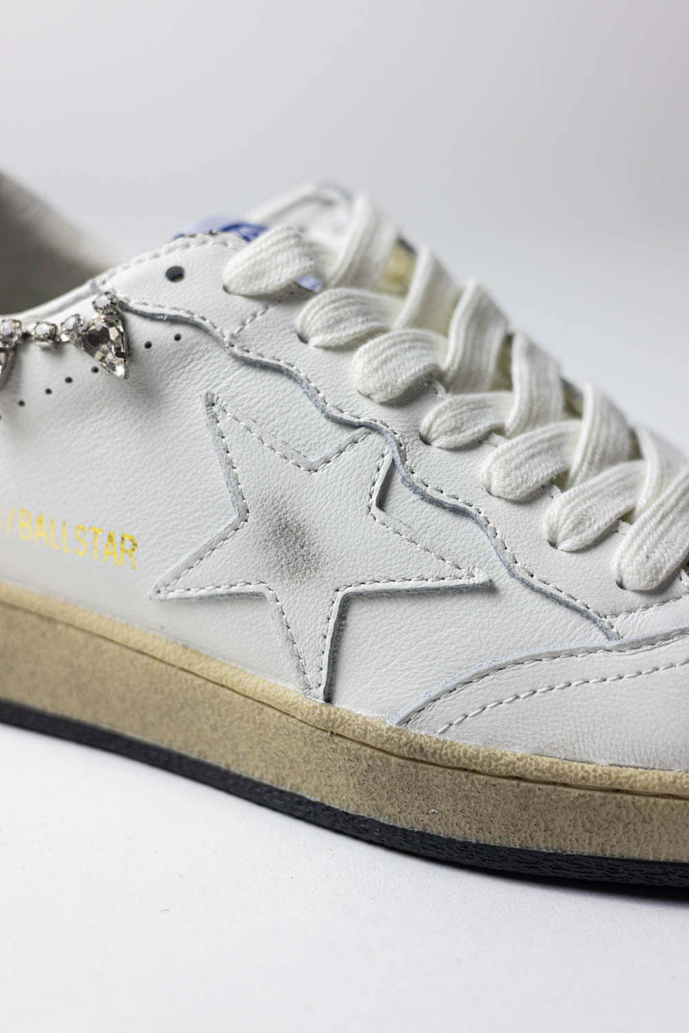 Golden Goose Ball Star White leather whit crystal