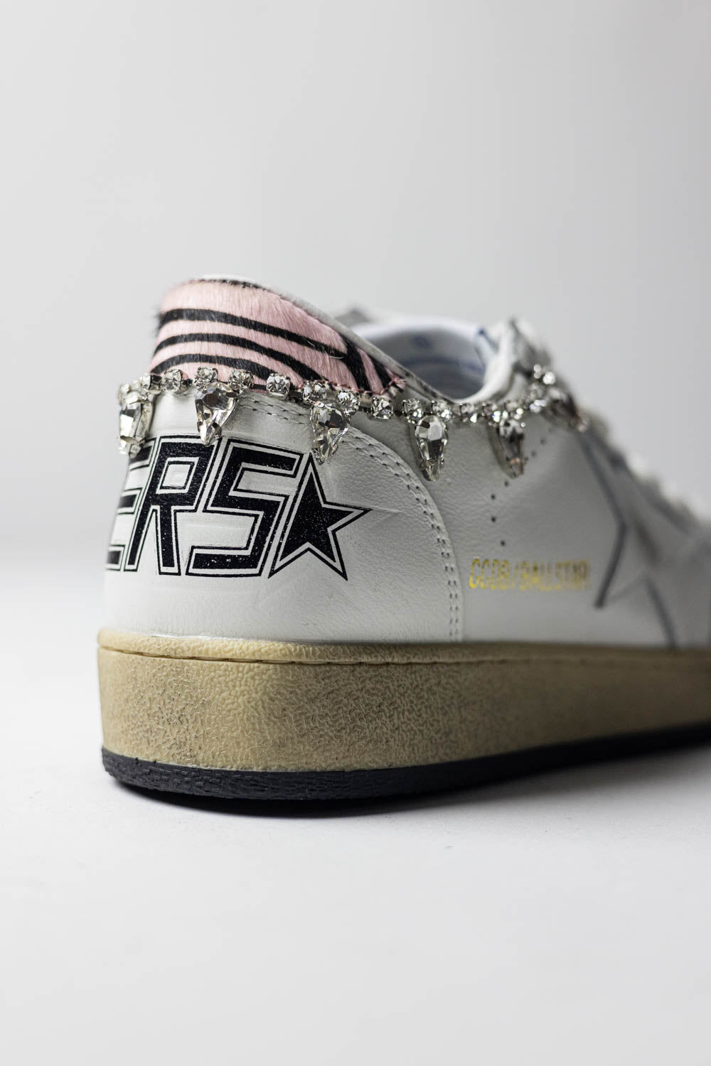 Golden Goose Ball Star White leather whit crystal