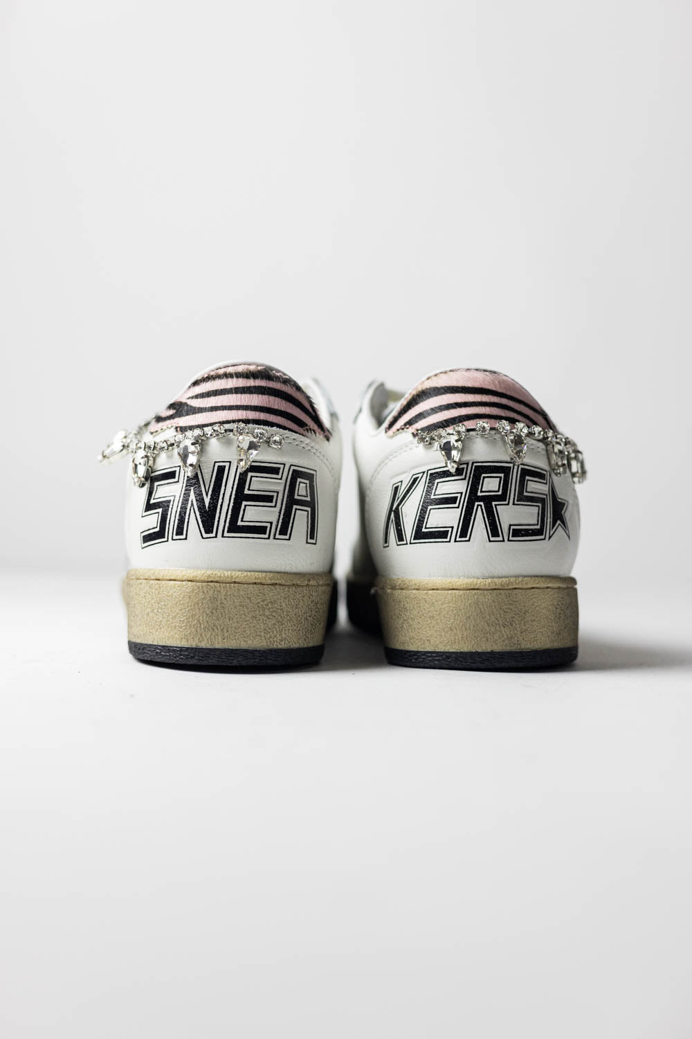 Golden Goose Ball Star White leather whit crystal