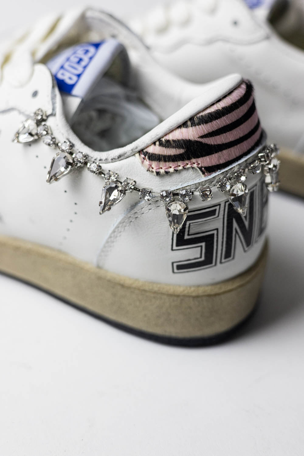 Golden Goose Ball Star White leather whit crystal