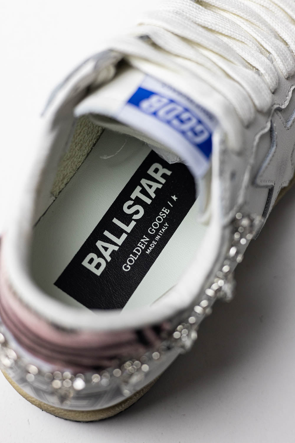 Golden Goose Ball Star White leather whit crystal