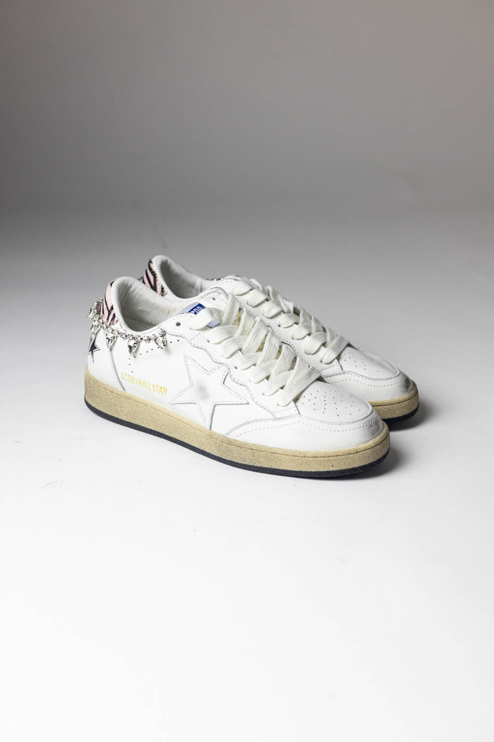 Golden Goose Ball Star White leather whit crystal