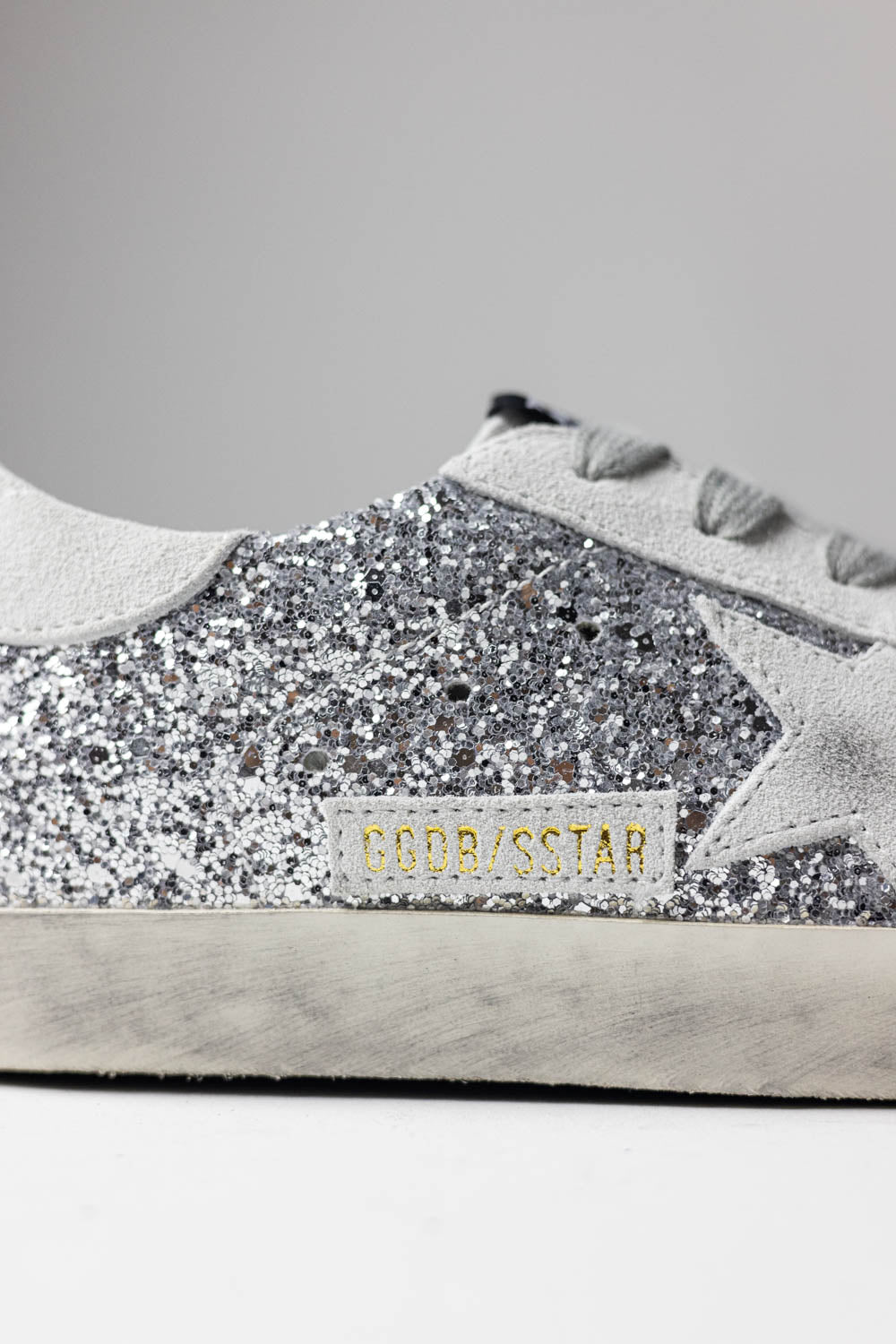 Golden Goose Super-Star Glitter Sneakers Silver