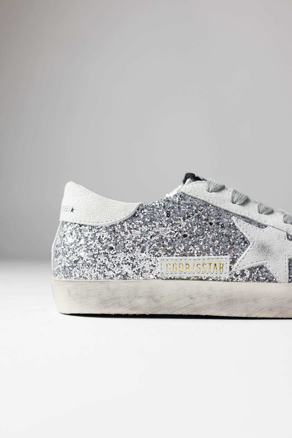 Golden Goose Super-Star Glitter Sneakers Silver