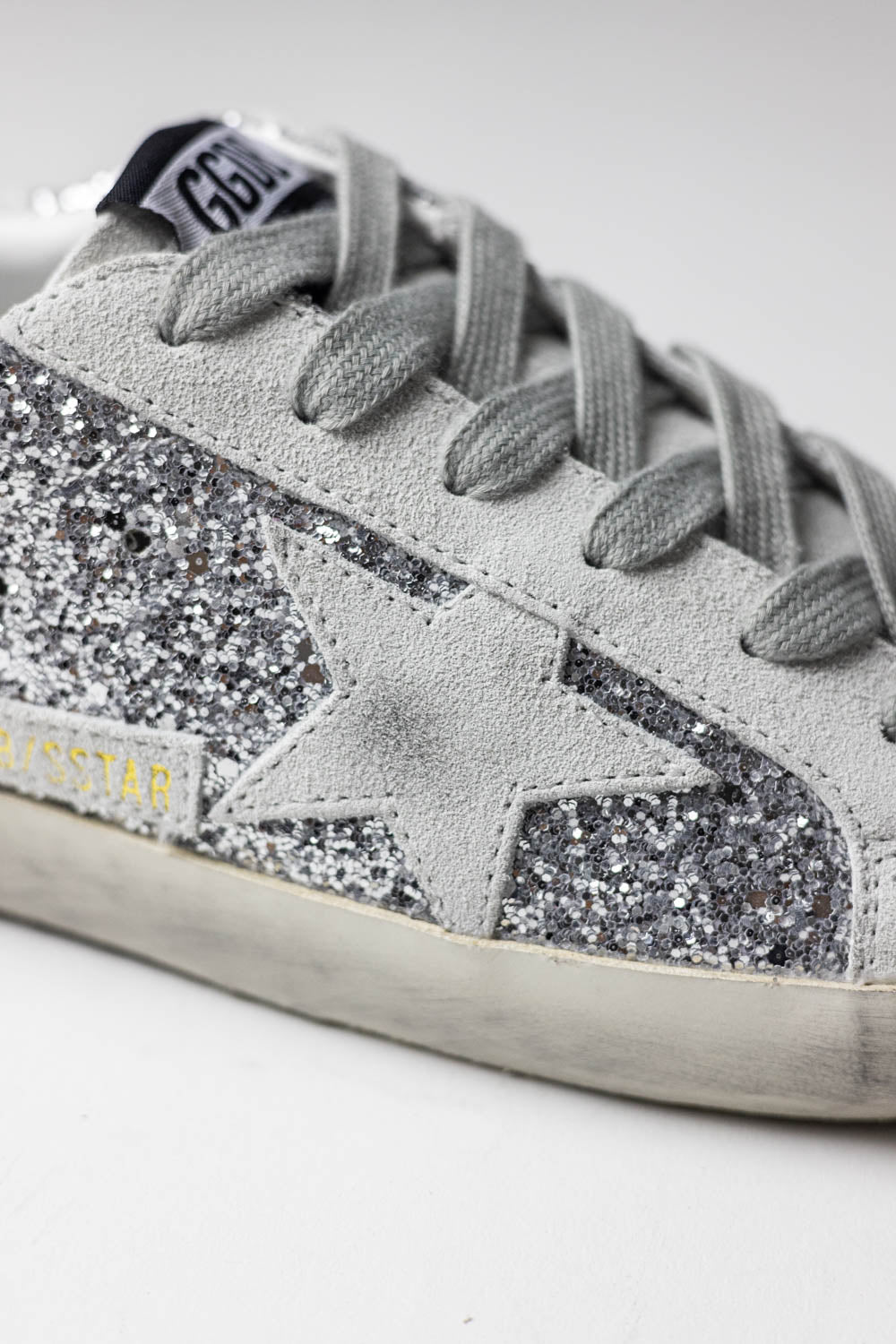Golden Goose Super-Star Glitter Sneakers Silver