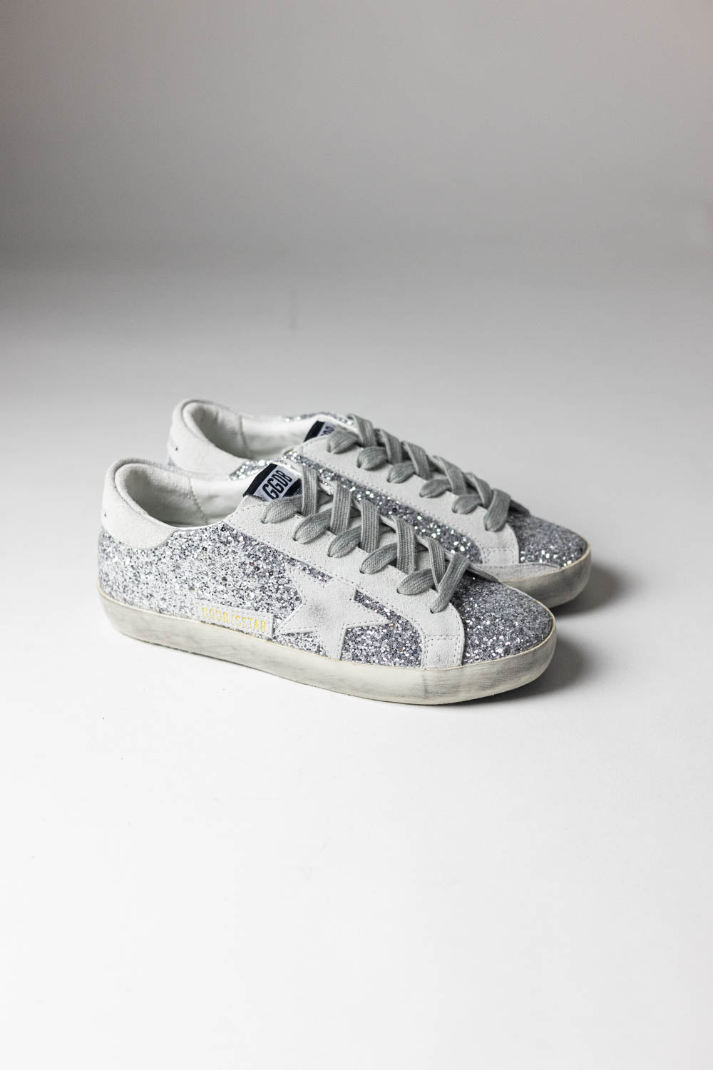 Golden Goose Super-Star Glitter Sneakers Silver