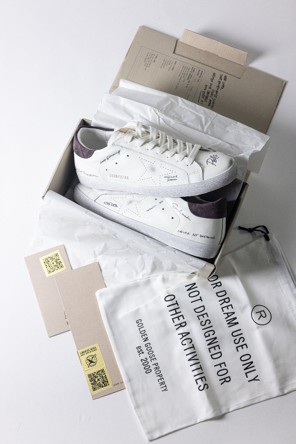 Golden Goose Men's White Leather Super-Star Skate Trainers