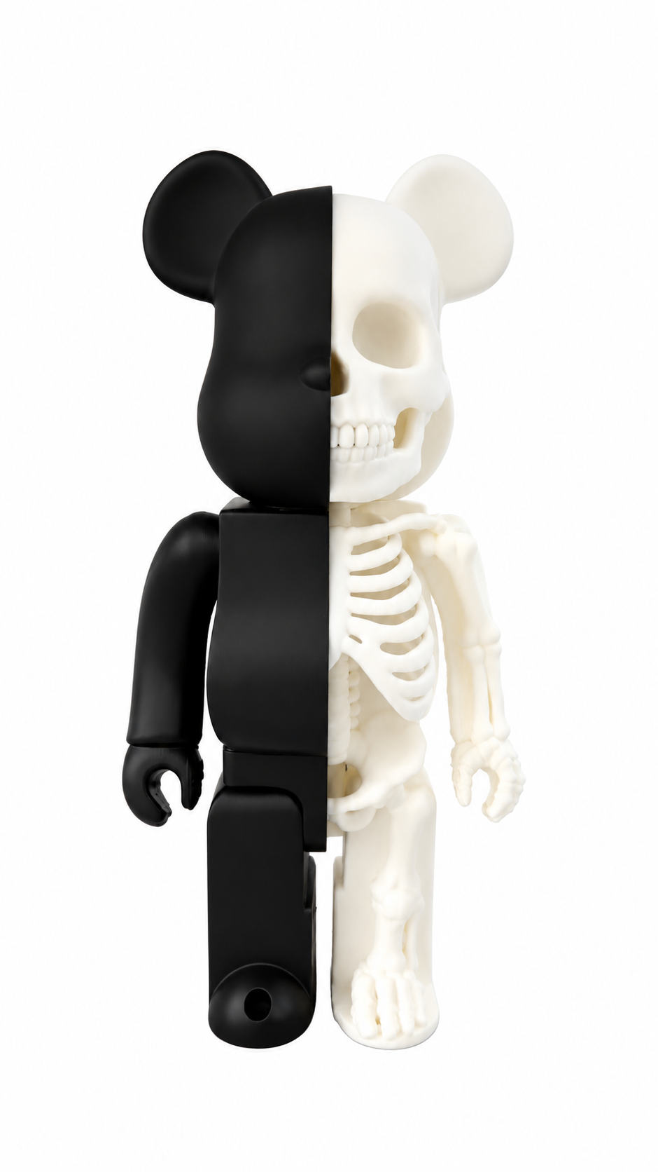 Bearbrick Skeleton Half B&W