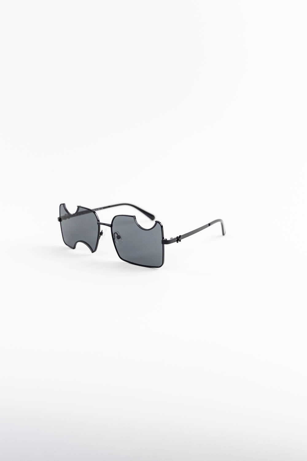 Off-White Cady cut-out rectangular-frame sunglasses Black / Black