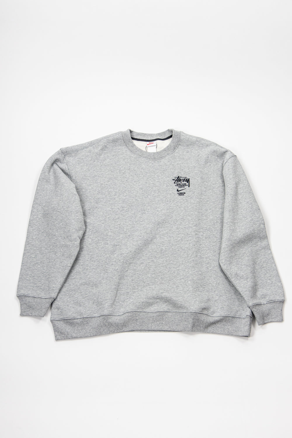 Nike x stussy international crewneck sweatshirt heather grey sale