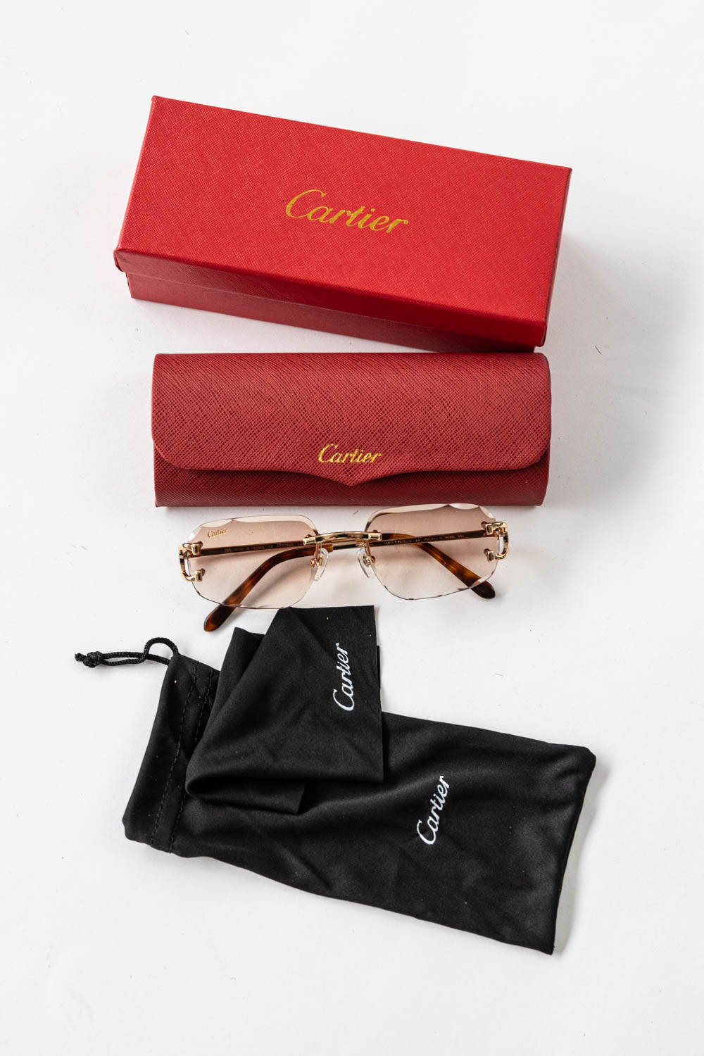 SIGNATURE C DE CARTIER SUNGLASSES / Havanna Cream - Gold