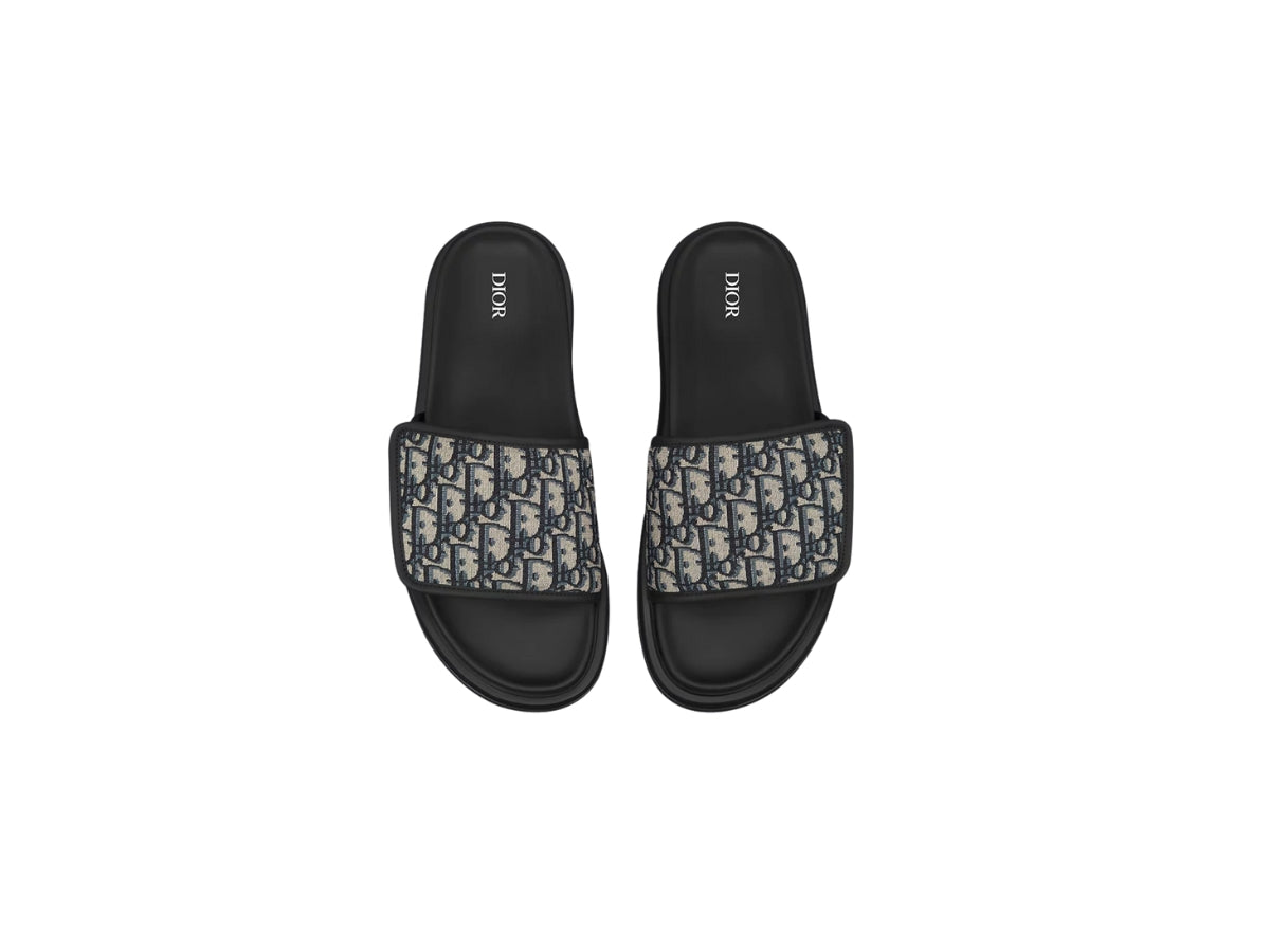 Dior Aqua Sandal Slide With Oblique Jacquard Beige and Black