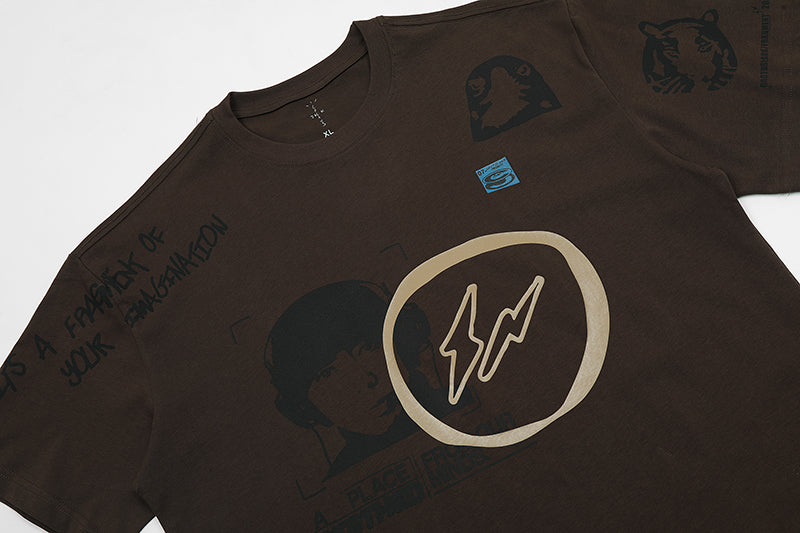 Travis Scott Cactus Jack For Fragment Hiroshi T Shirt Brown Pepper