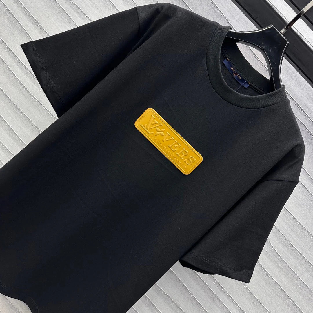 Louis Vuitton VVN Patch Short-Sleeved Cotton Crewneck Black