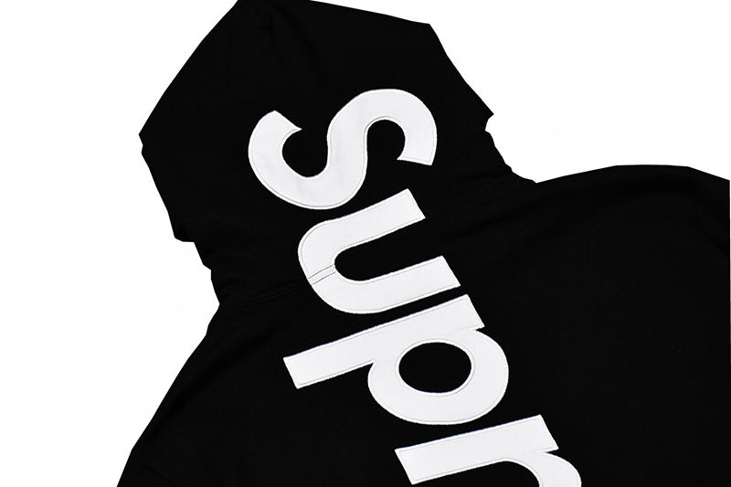 Supreme Satin Applique Hooded Sweatshirt (FW24) Black