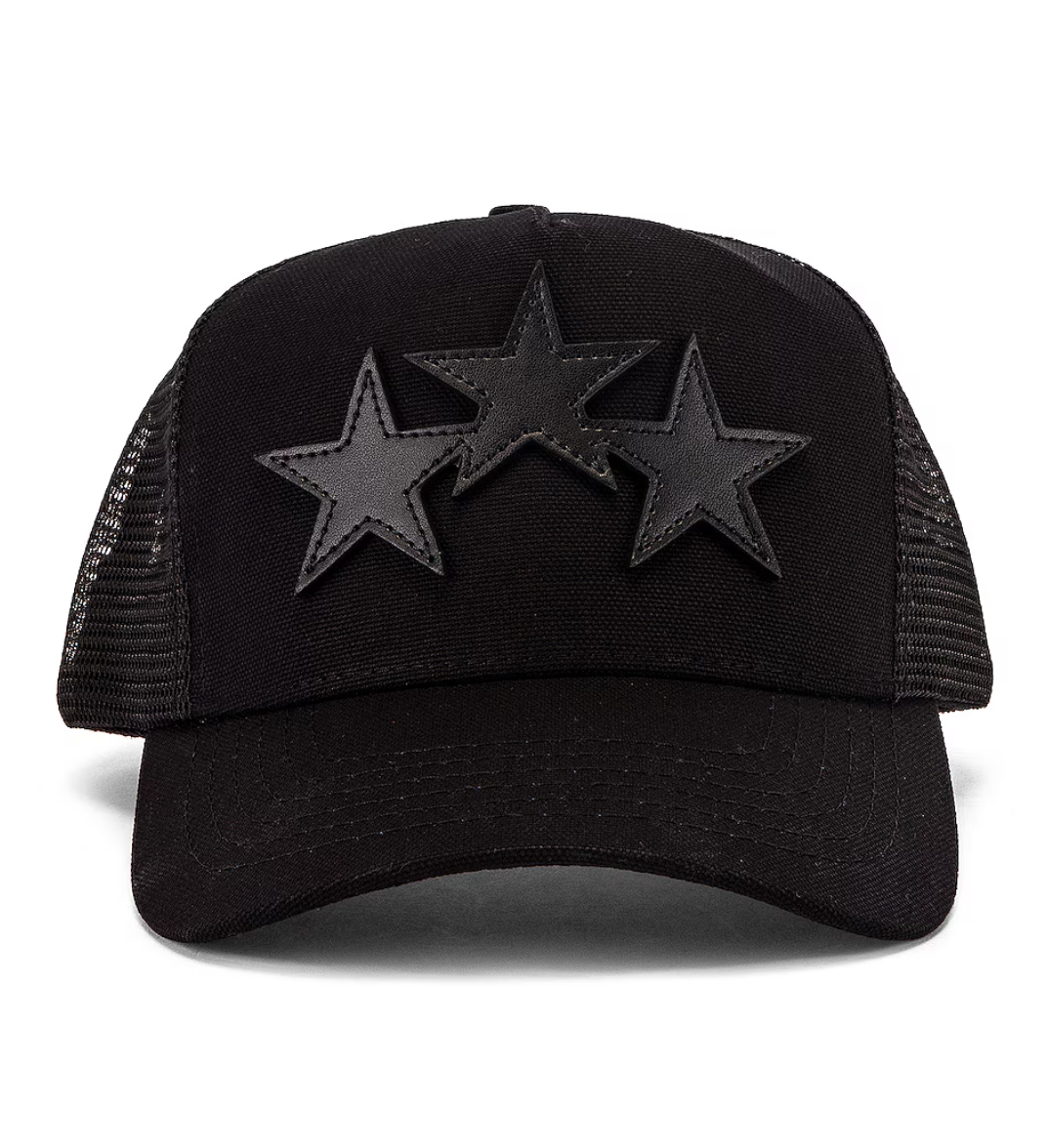 AMIRI 3 Star Trucker Hat Black