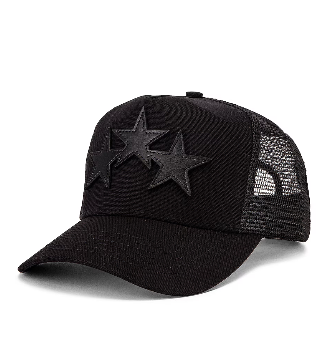 AMIRI 3 Star Trucker Hat Black