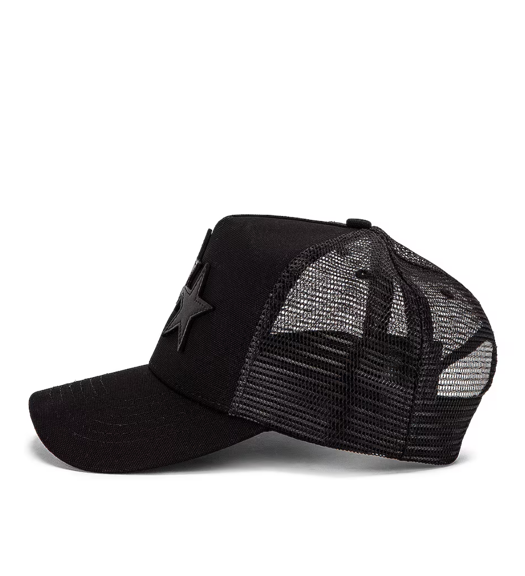AMIRI 3 Star Trucker Hat Black