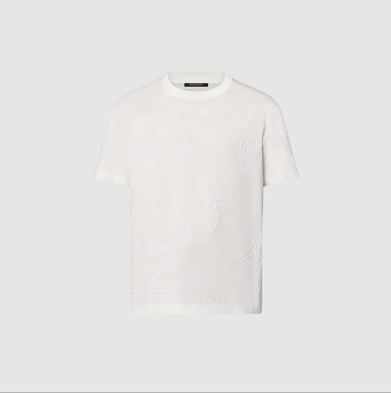Louis Vuitton Monogram Embroidered Cotton T-Shirt White