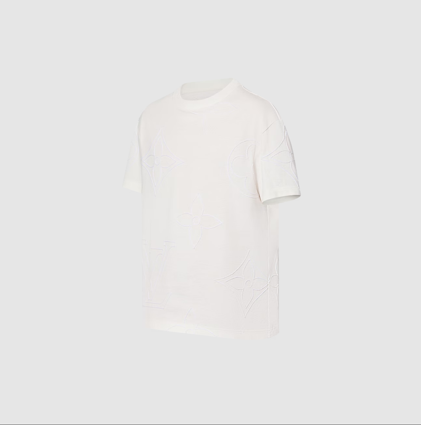 Louis Vuitton Monogram Embroidered Cotton T-Shirt White