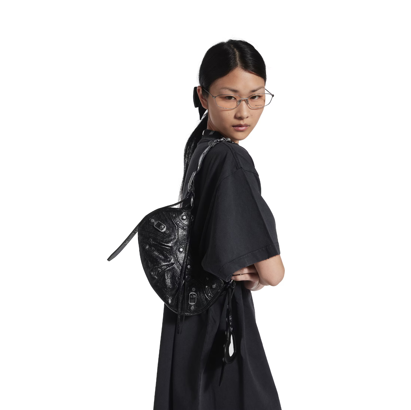 Balenciaga Le Cagole Shoulder Bag Black